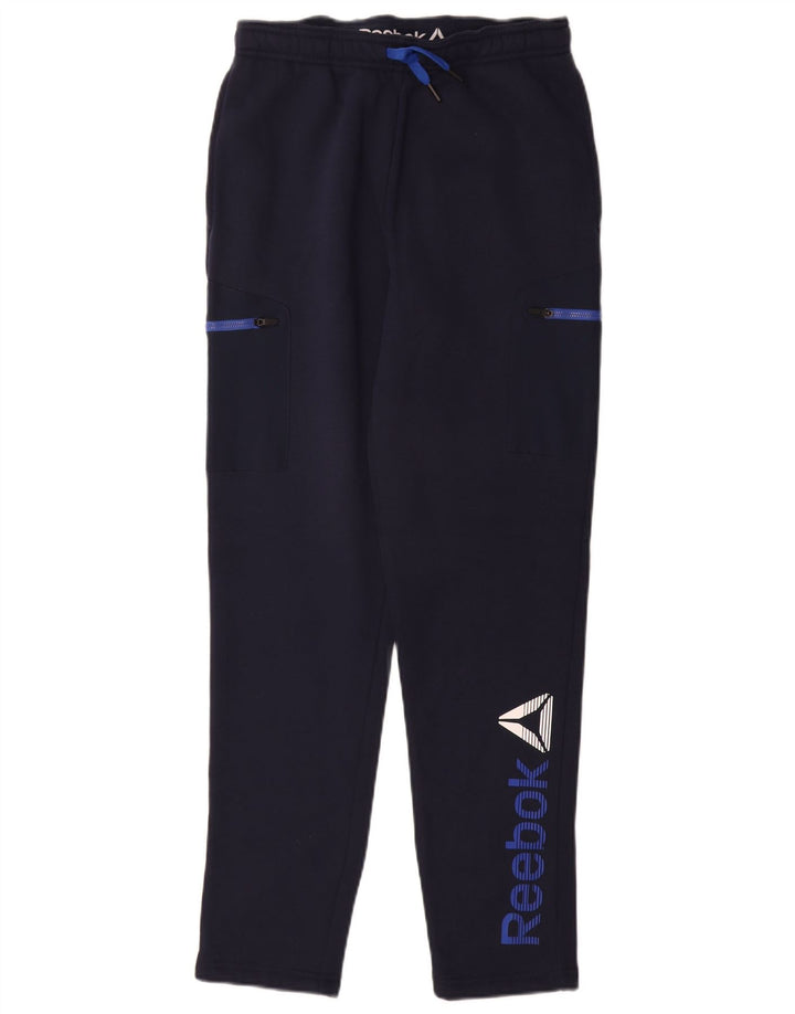 REEBOK Jungen-Trainingshose mit Grafik, 15–16 Jahre, 2XL, Marineblau, Baumwolle