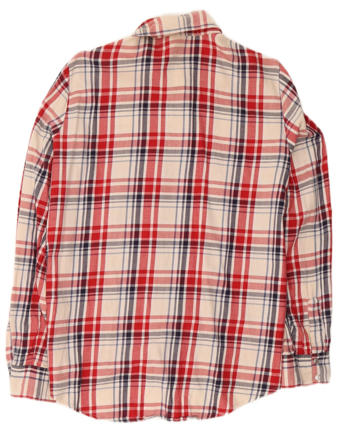 Zara Damen Flanellhemd UK 14 Mittelrot karierte Baumwolle