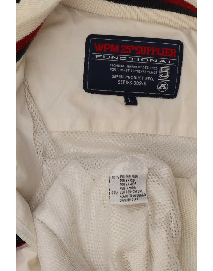 WPM Herren Wildcats Graphic Bomberjacke UK 40 Large Weiß Farbblock