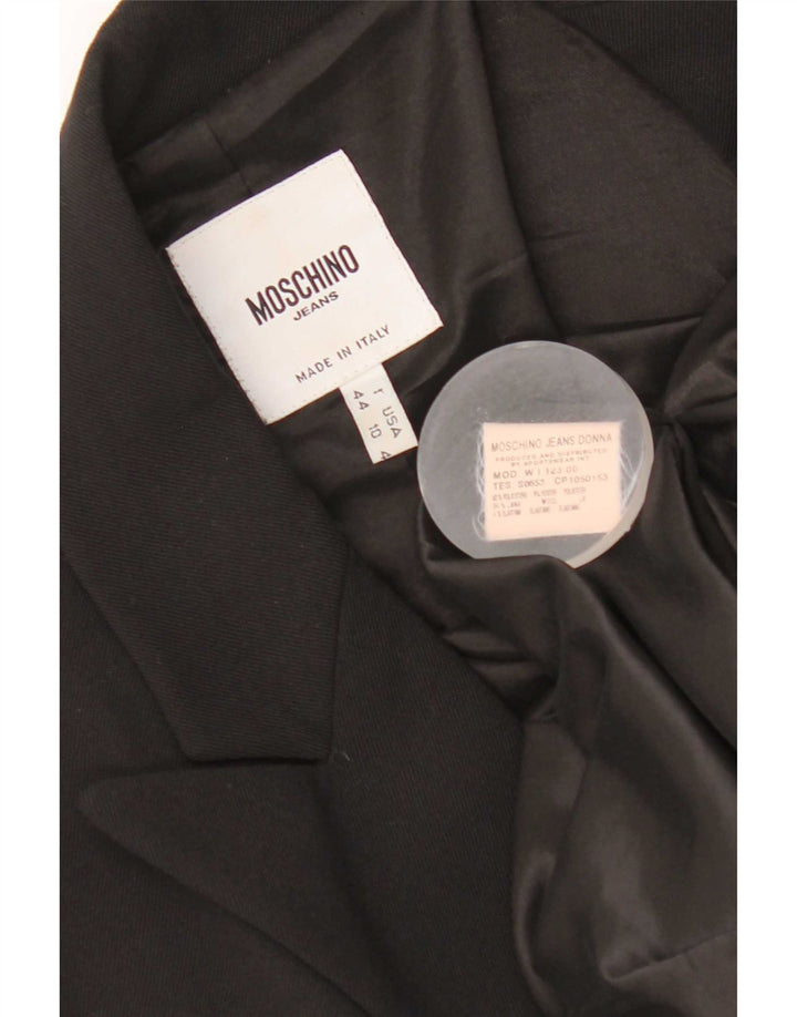 Moschino Damen 1-Knopf-Blazerjacke UK 14 Mittelschwarzes Polyester