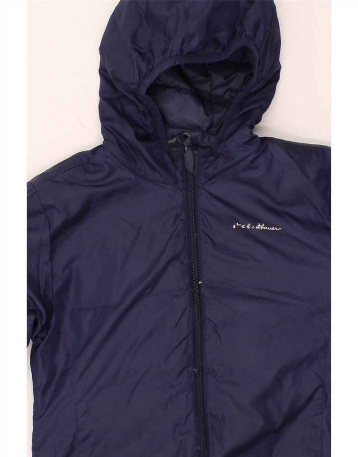 EDDIE BAUER Boys Hooded Padded Jacket 7-8 Years Small  Navy Blue Vintage Eddie Bauer and Second-Hand Eddie Bauer from Messina Hembry 