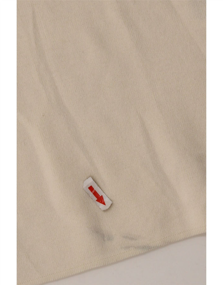 Zara Damen Übergroßes T-Shirt-Oberteil UK 14 Mittelweiße Viskose