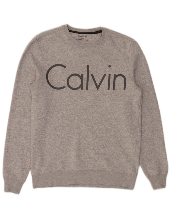 Calvin Klein Herren-Sweatshirt mit Grafik, XS, graues Baumwolllogo