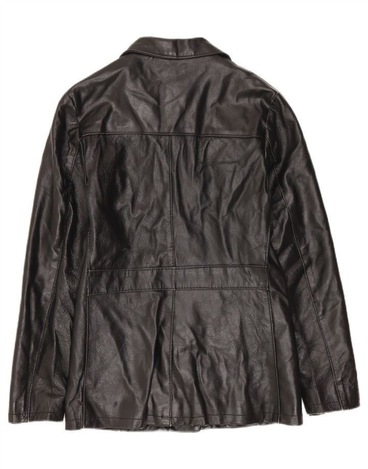ECLIPSE Damen Lederjacke UK 10 Small Schwarz