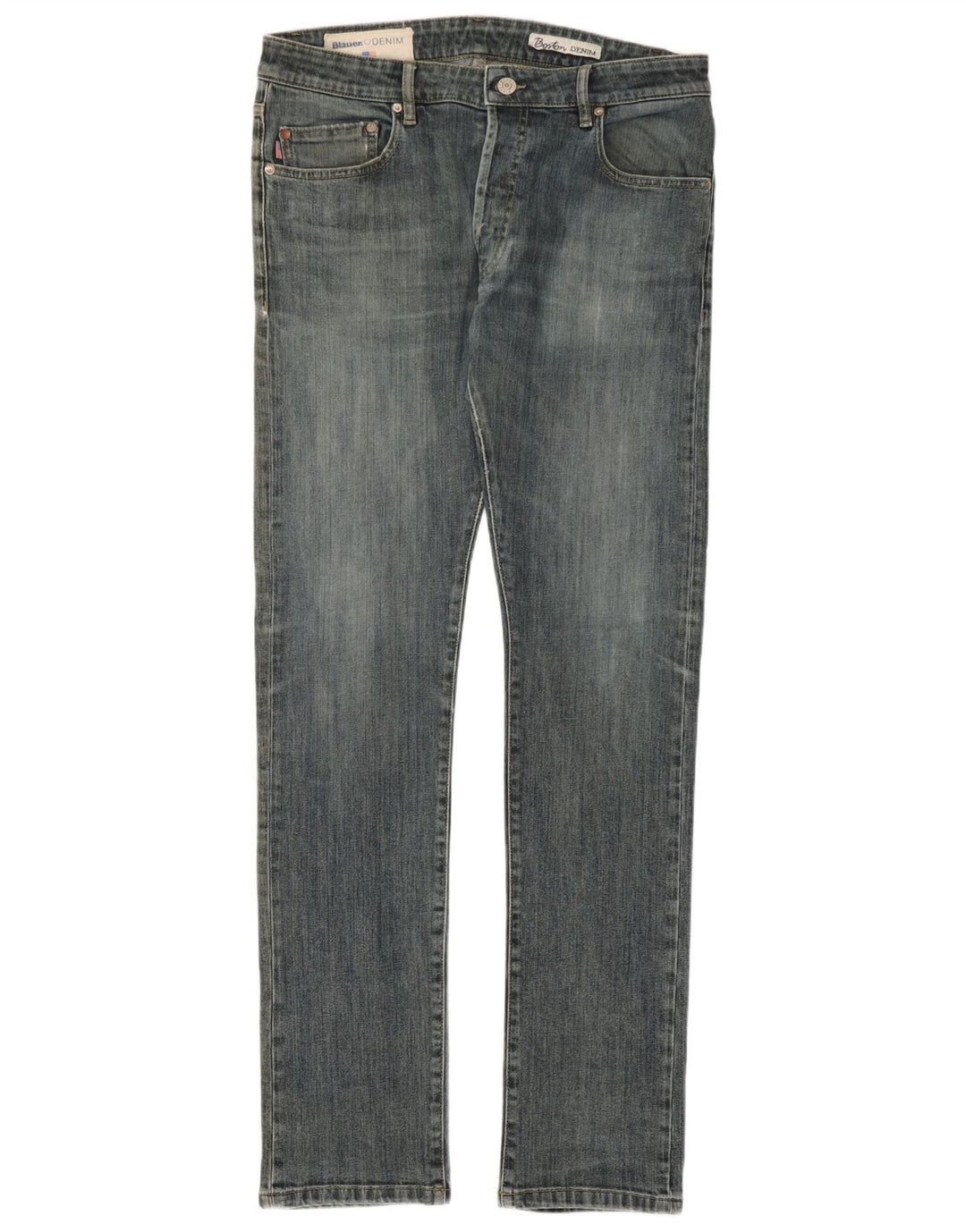 Blauer Herren Slim Jeans W34 L34 Blaue Baumwolle