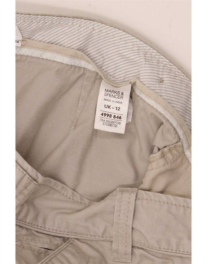 Marks & Spencer Damen Bleistiftrock UK 12 Medium W32 Beige Baumwolle