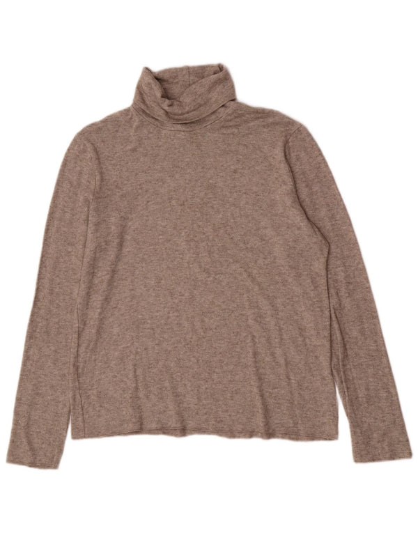 Zara Womens Roll Neck Blouse Top UK 18 XL Brown