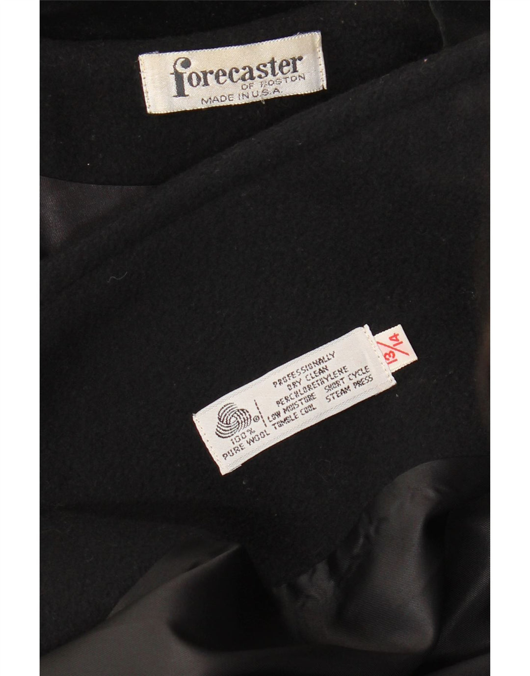 FORECASTER OF BOSTON Zweireihiger Damenmantel, Größe 13/14, mittelschwarz