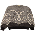 Cido Damen-Pullover, übergroß, Rundhalsausschnitt, Gr. 40, Größe L, Grau, Fair Isle