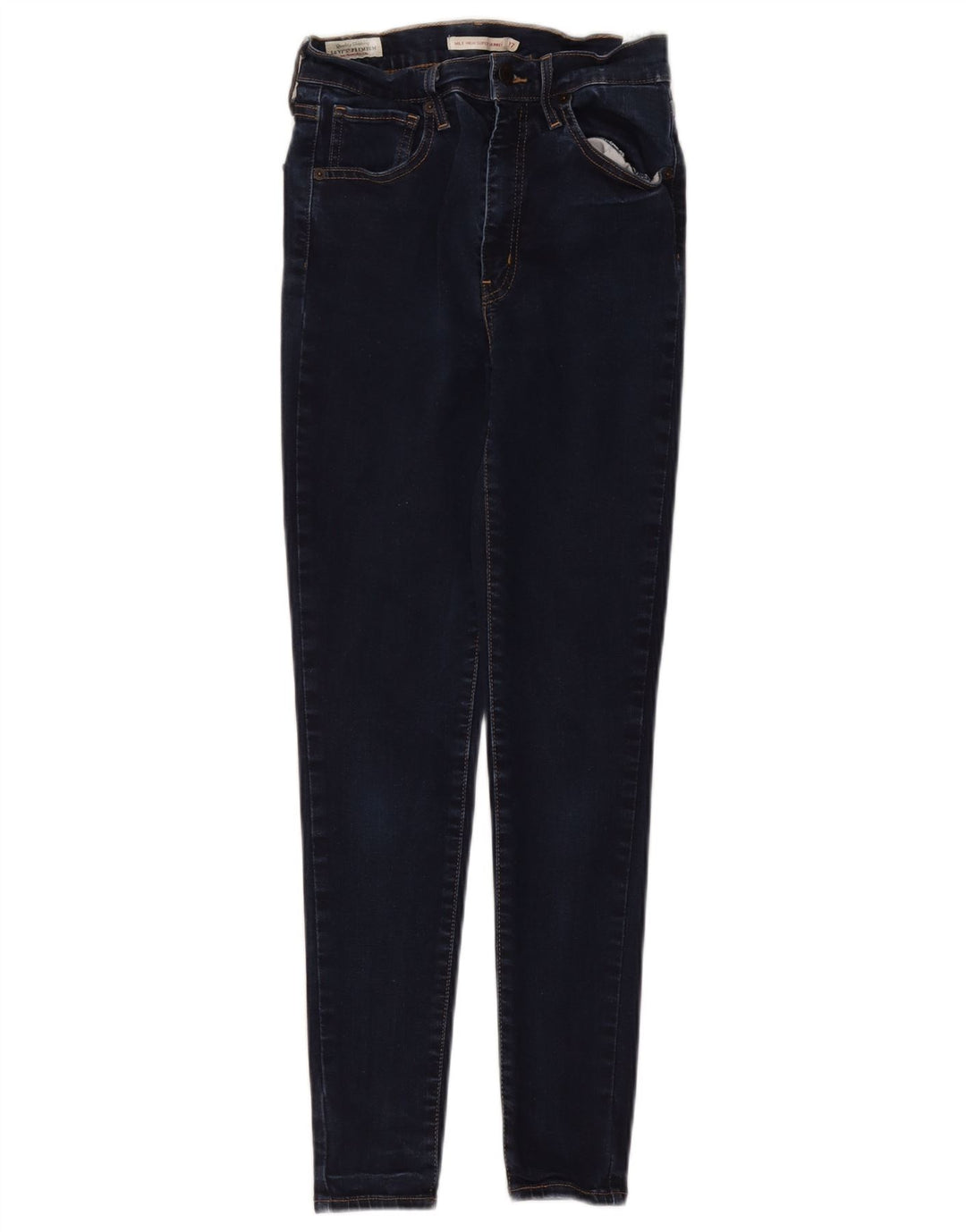 LEVI'S Damen Mile High Super Skinny Jeans W27 L28 Marineblaue Baumwolle
