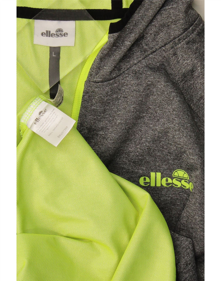Ellesse Herren-Trainingsanzug mit Kapuze, Jacke, groß, grau, Polyester
