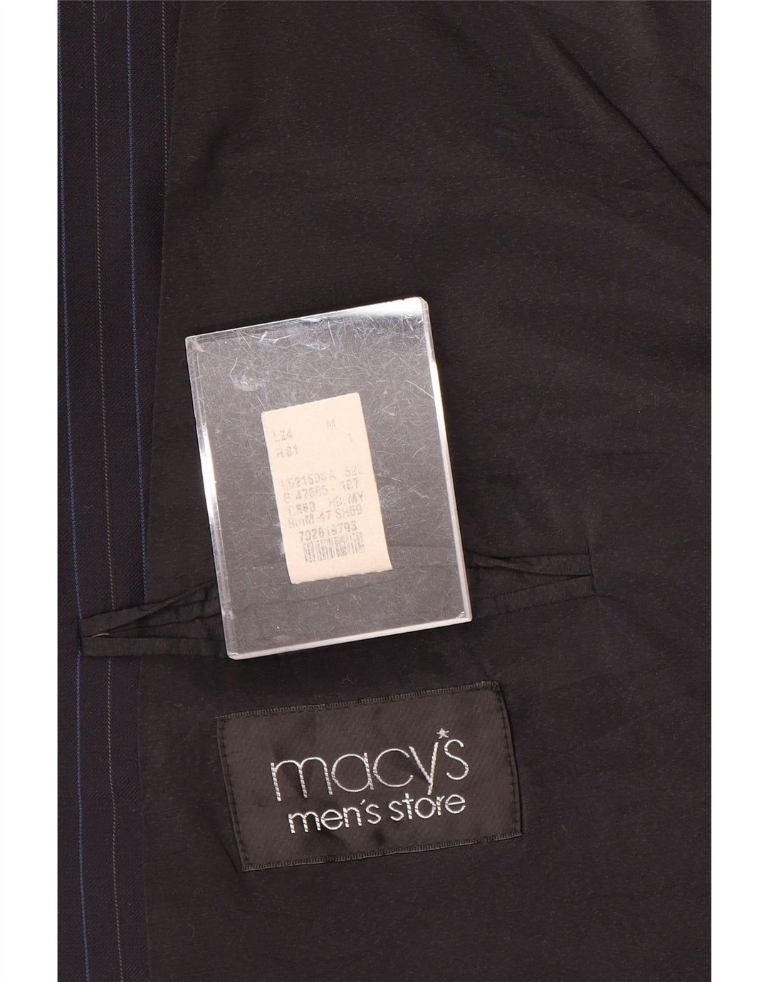 RALPH LAUREN Herren 2-Knopf-Blazerjacke IT 52 XL Marineblaue Nadelstreifenwolle