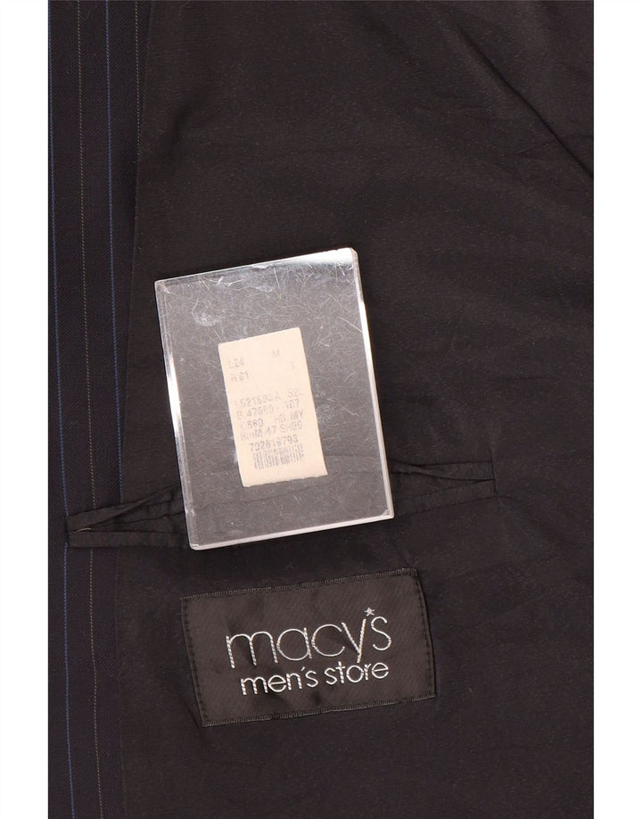 RALPH LAUREN Herren 2-Knopf-Blazerjacke IT 52 XL Marineblaue Nadelstreifenwolle