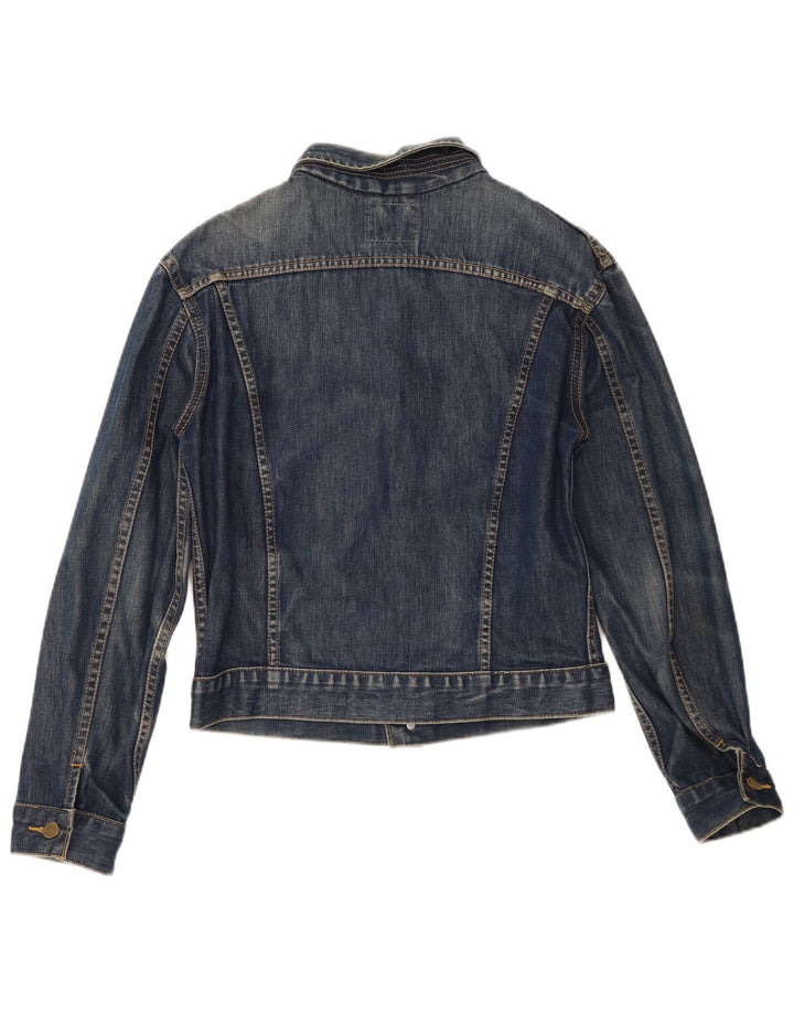 Lee Damen Jeansjacke UK 14 Große blaue Baumwolle
