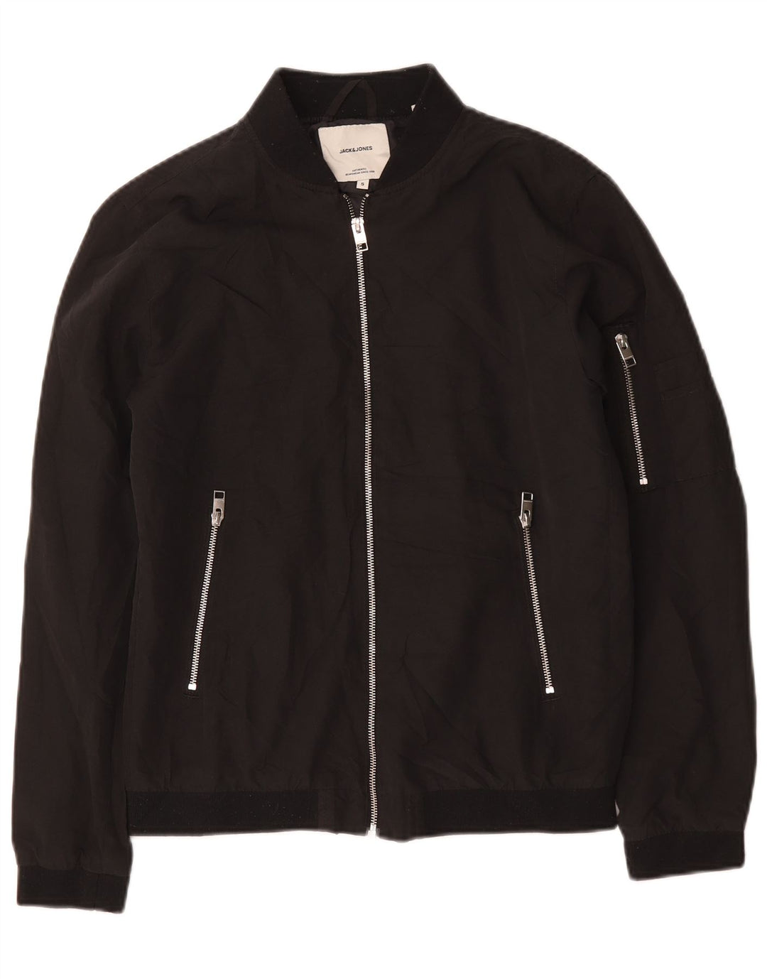 Jack & Jones Herren Bomberjacke UK 36 Small Schwarz Polyester