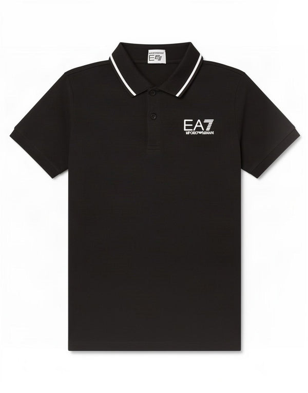 Emporio Armani Poloshirt für Jungen, 13–14 Jahre, schwarze Baumwolle