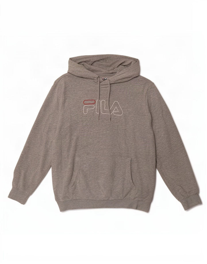 Fila Herren-Kapuzenpullover mit Grafik, groß, grau gefleckt