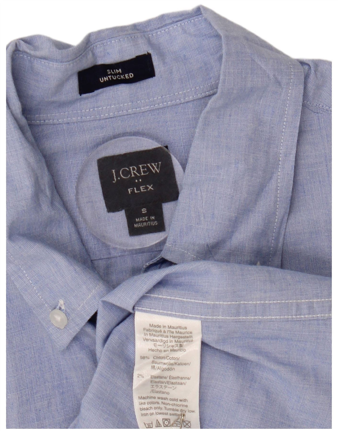 J. CREW Herren-Flex-Slim-Hemd, Größe S, Blau, Baumwolle