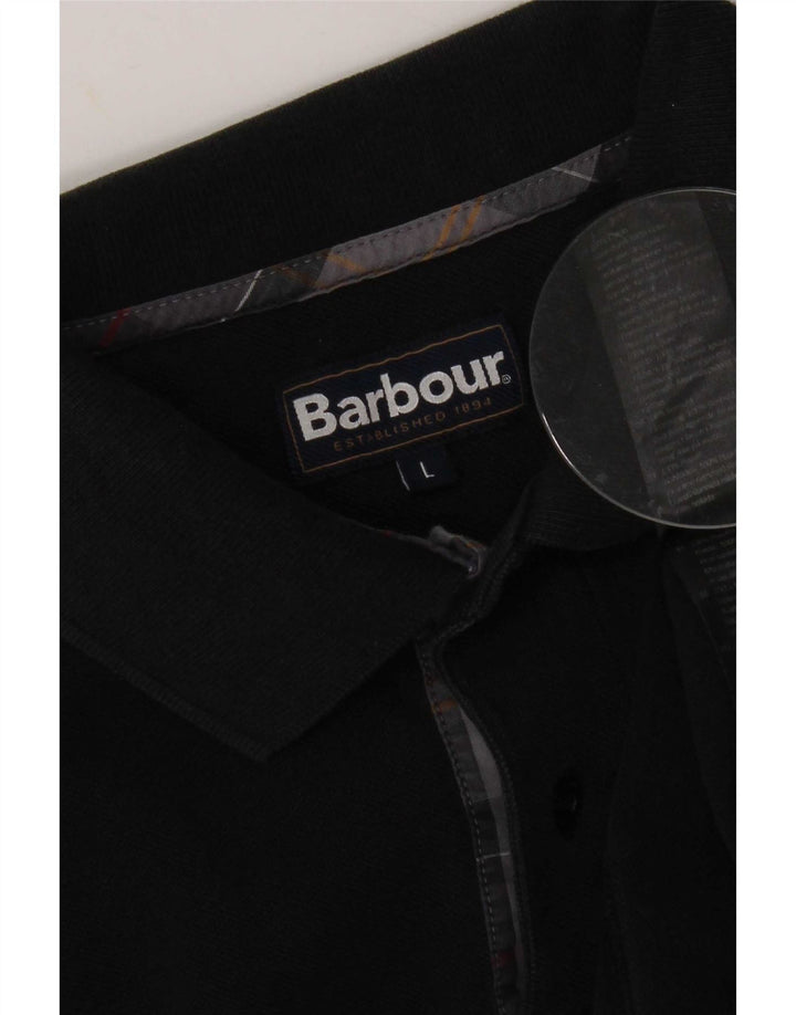 Barbour Herren-Poloshirt, große schwarze Baumwolle