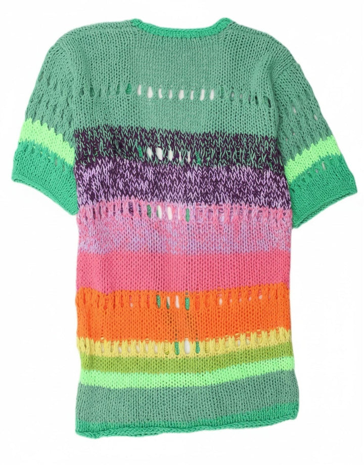 Vintage Damen 3/4 Ärmel Cardigan Pullover UK 14 Medium Mehrfarbig