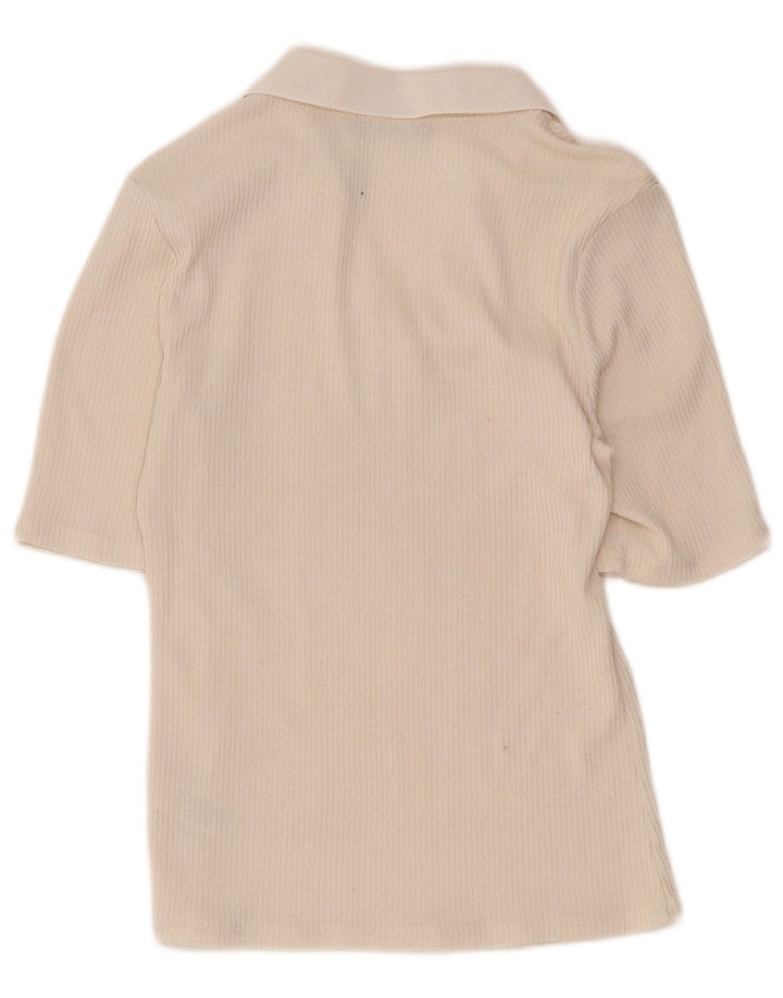 Marks & Spencer Damen Poloshirt UK 12 Medium Beige Polyester