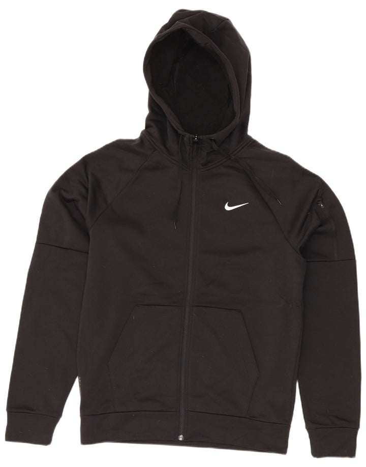 NIKE Mens Therma-Fit Zip Hoodie Sweater Small Black Polyester