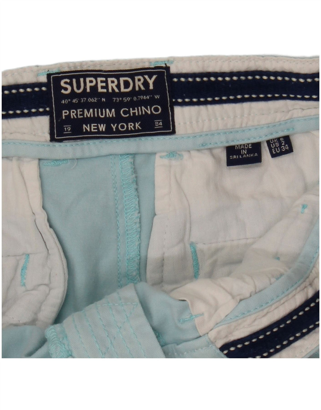 SUPERDRY Damen Chinoshorts UK 6 XS W25 Blau