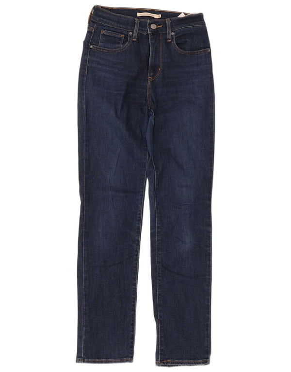 Levi's Damen 724 High Rise Straight Jeans W24 L28 Marineblaue Baumwolle