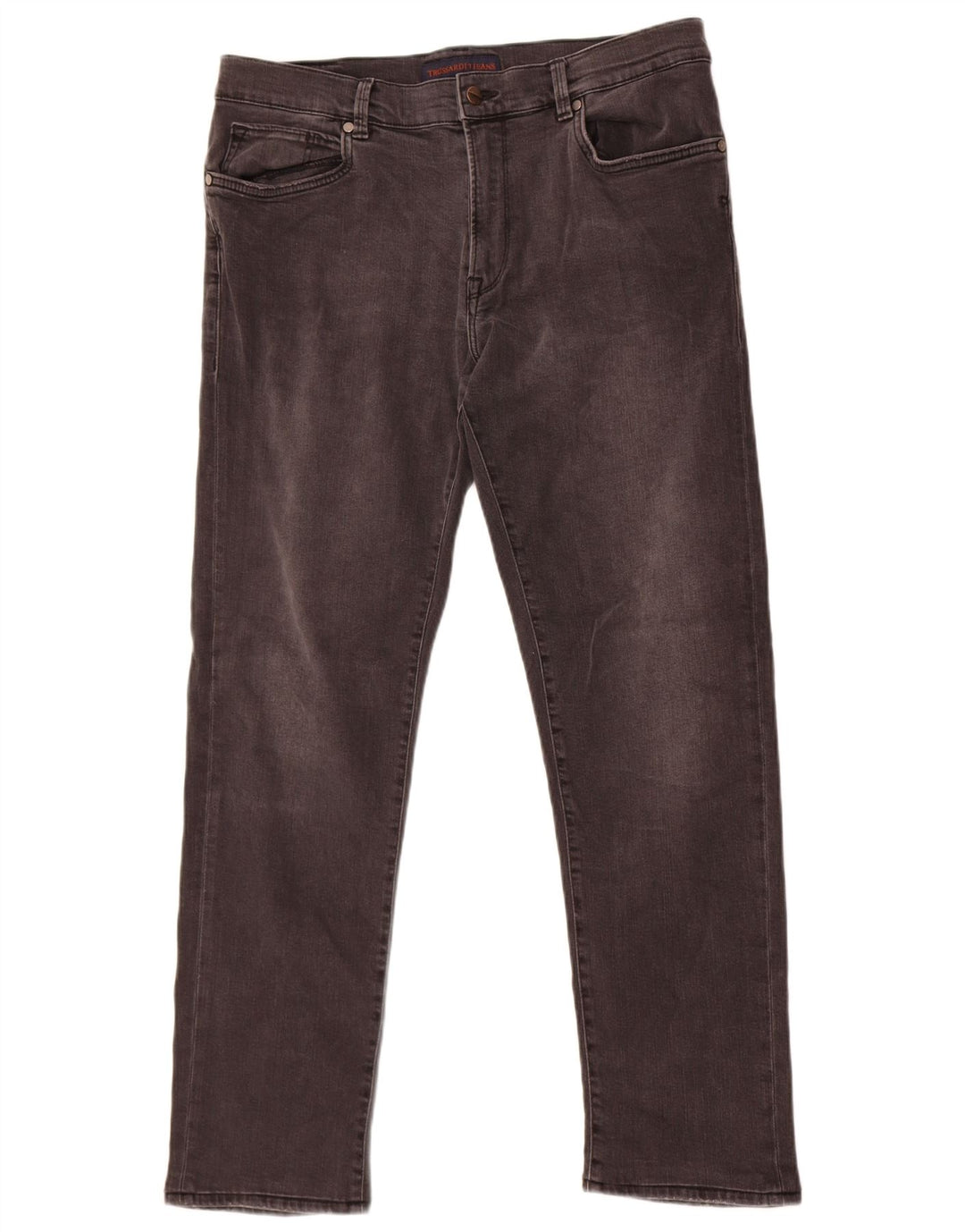 Trussardi Herren Straight Jeans W35 L30 Graue Baumwolle