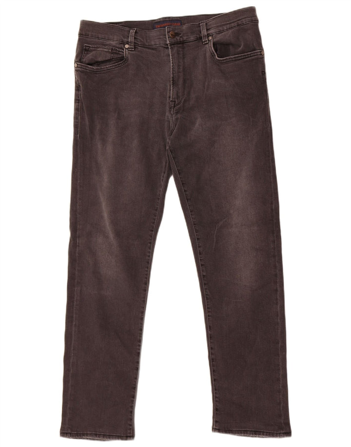 Trussardi Herren Straight Jeans W35 L30 Graue Baumwolle