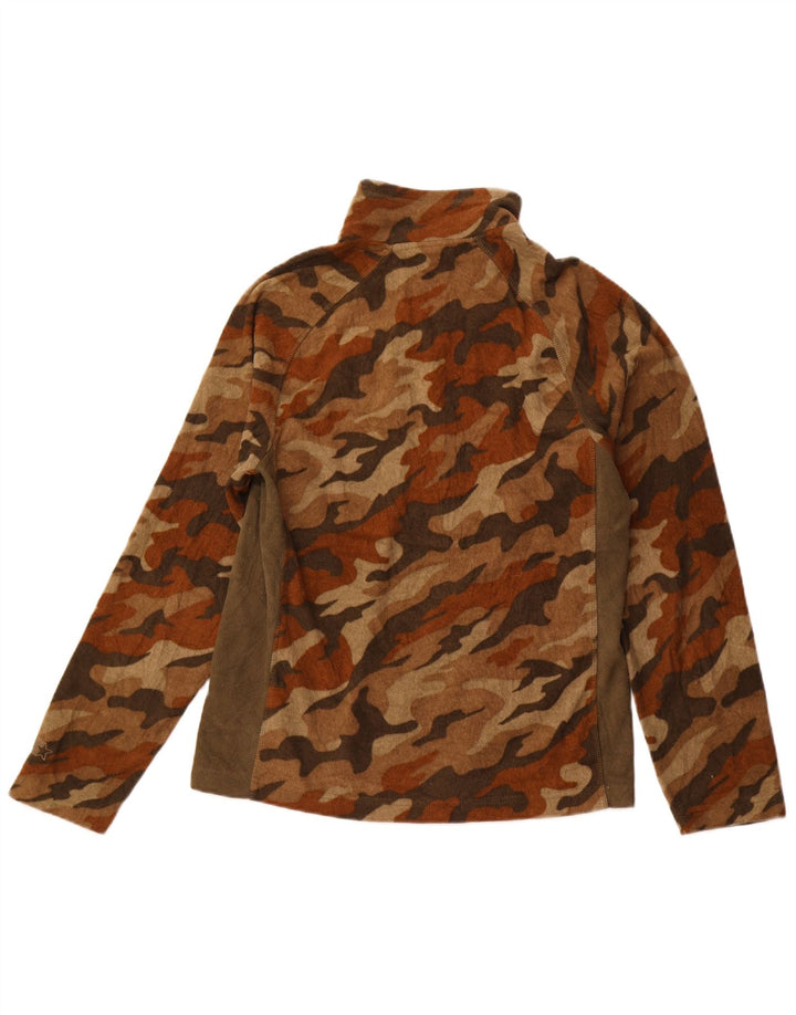 STARTER Herren-Fleecepullover mit Reißverschluss am Hals, klein, braun, Camouflage-Sport