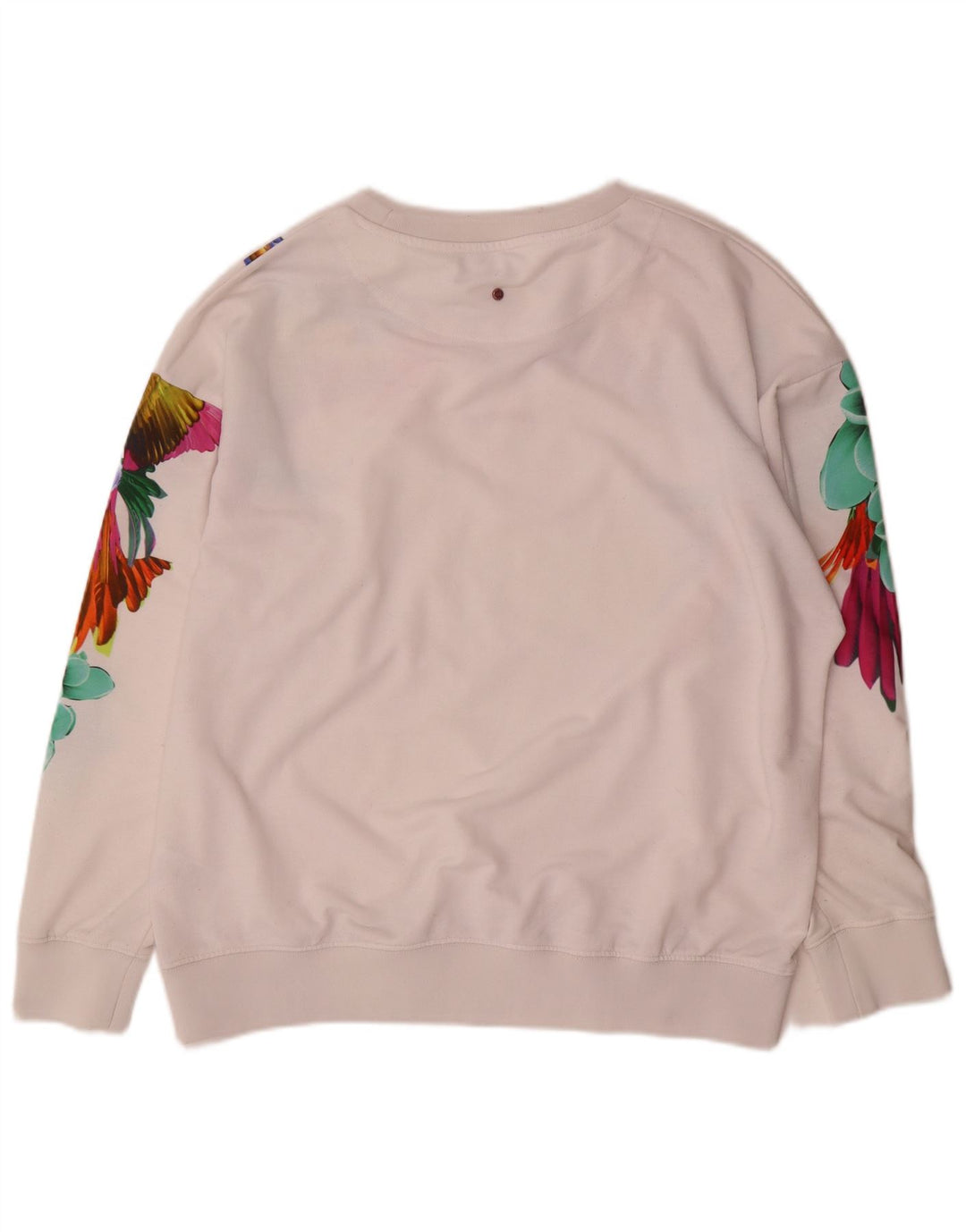 Mistral Damen-Sweatshirt-Pullover, Größe 44, mittelweiß, hawaiianisches Blumenmuster