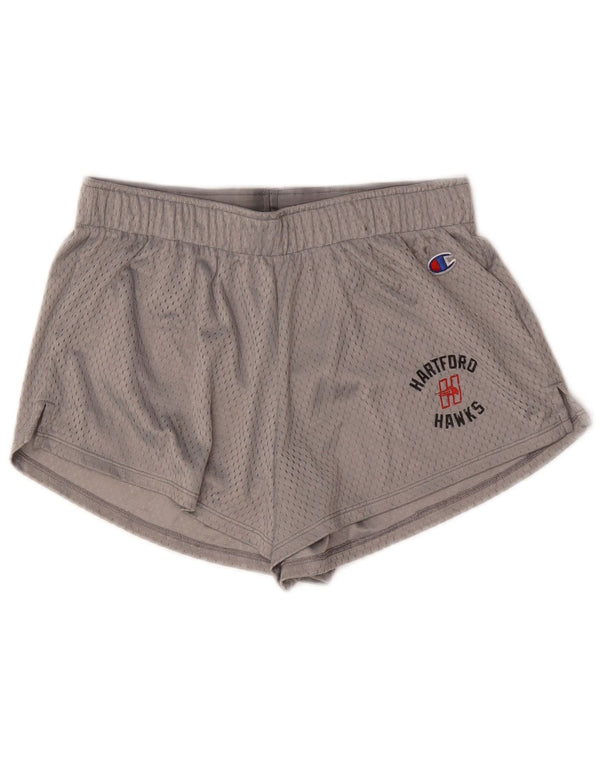 Champion Damen Hartford Hawks Graphic Sport Shorts UK 8 Small Grau