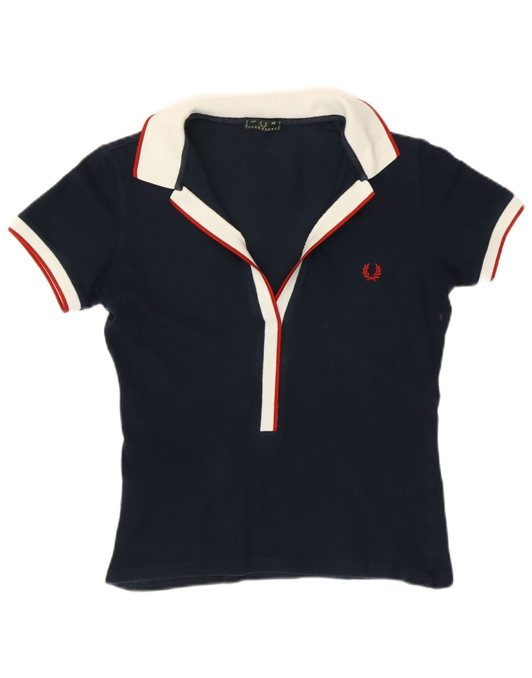 FRED PERRY Damen Poloshirt UK 12 Medium Marineblau
