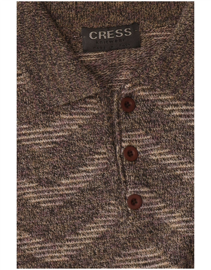 Vintage Herren Rollkragenpullover Pullover UK 18 XL Grau Chevron