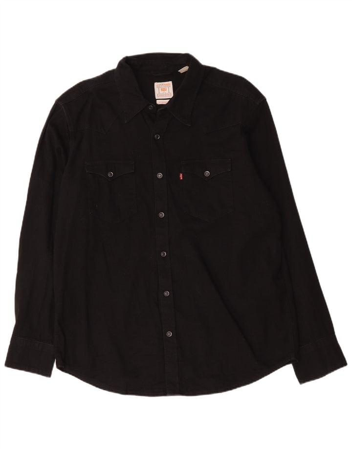 Levi's Herren Standard-Jeanshemd, groß, aus schwarzer Baumwolle