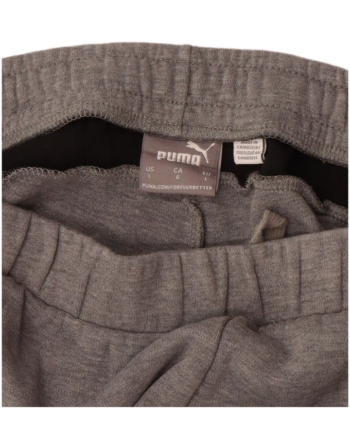PUMA Herren-Trainingshose, große graue Colourblock-Baumwolle