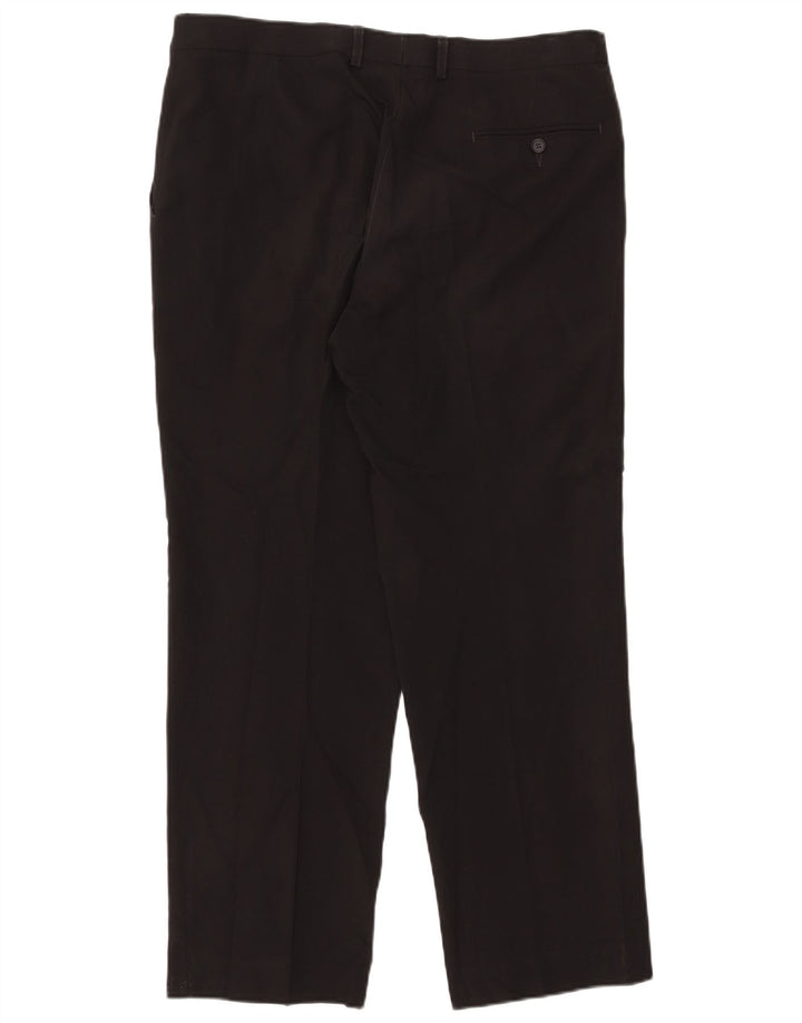 Marks & Spencer Herren gerade Chinohose W36 L31 Schwarz Polyester