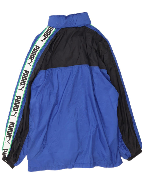 Puma Herren Graphic Loose Fit Regenjacke UK 42 XL Blau Colourblock Polyamid