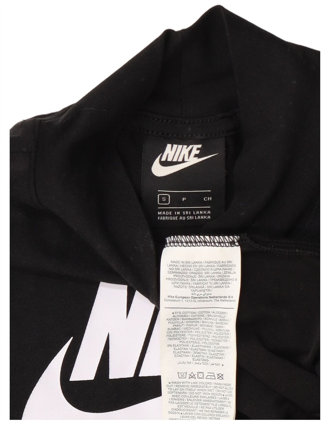 Nike Damen Crop Graphic Vest Top UK 10 Small Schwarz Baumwolle