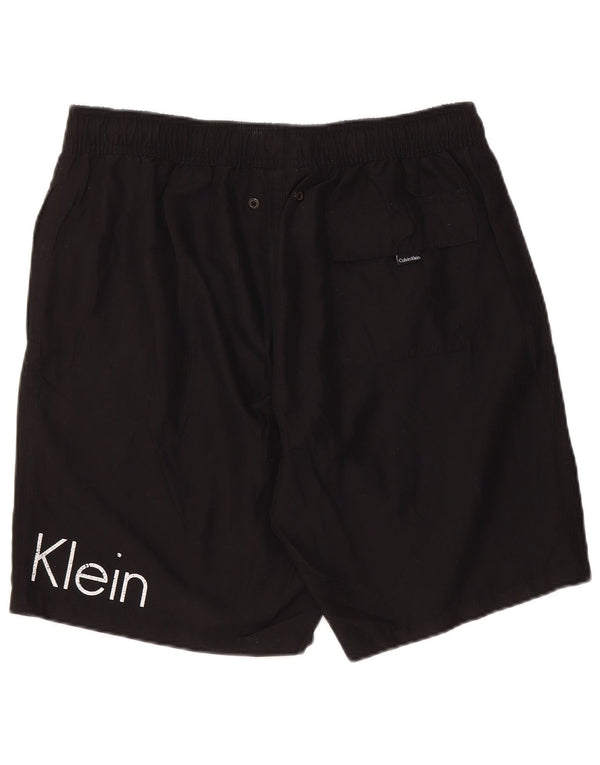 CALVIN KLEIN Mens Graphic Swimming Shorts Large Black Polyester