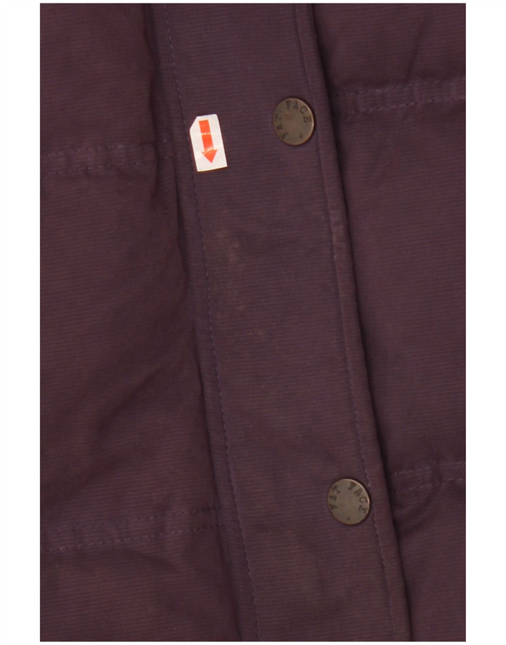 Fat Face wattierte Damen-Weste mit Kapuze, UK 12, Mittelviolett, Polyester