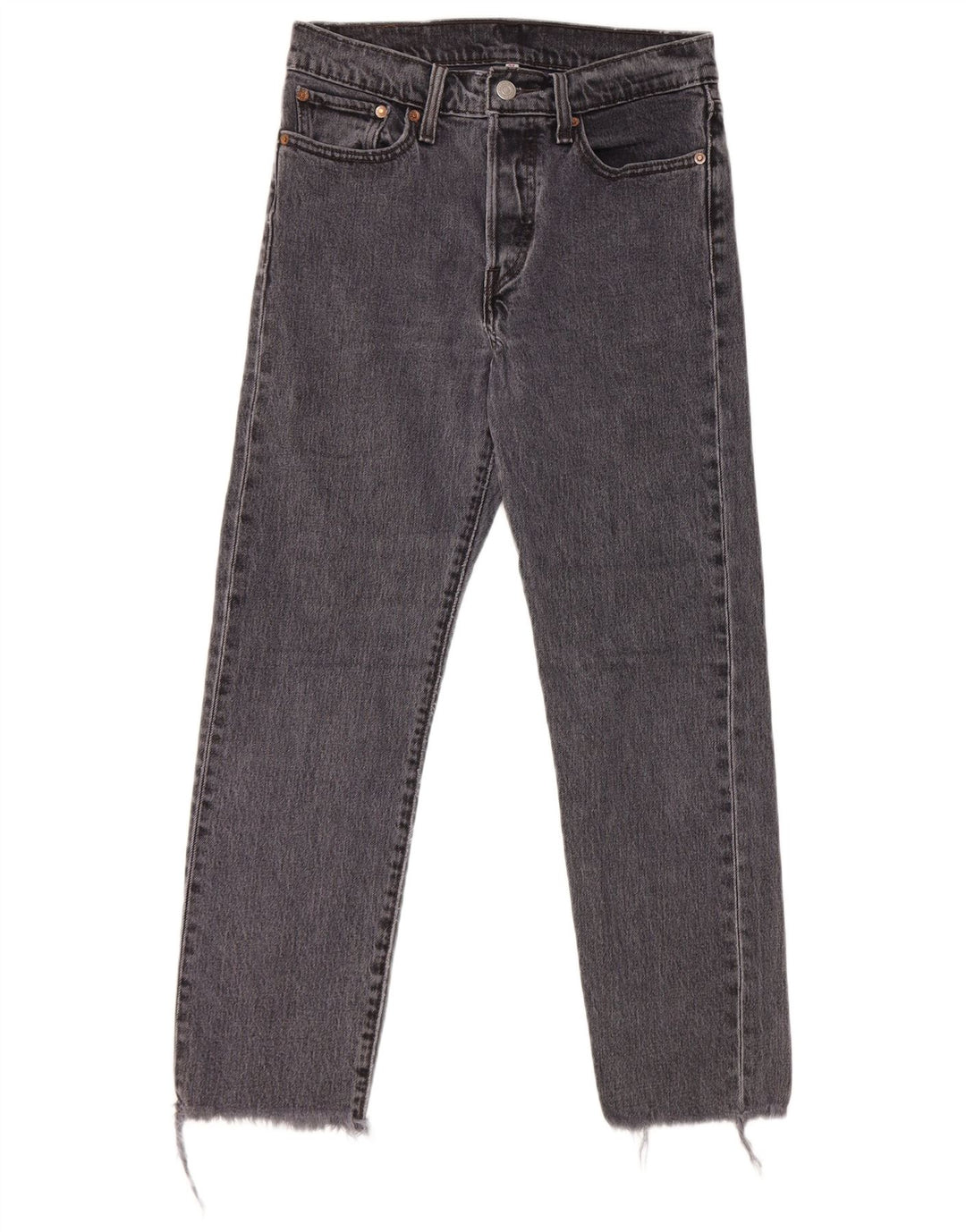 Levi's Damen Straight Jeans W27 L26 Graue Baumwolle