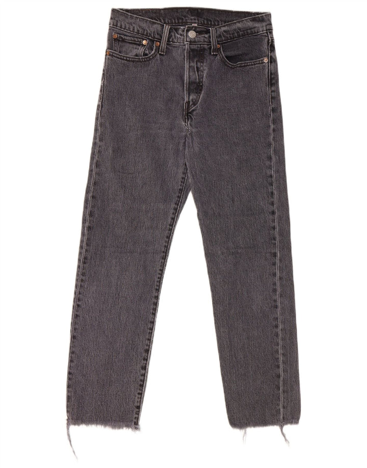 Levi's Damen Straight Jeans W27 L26 Graue Baumwolle