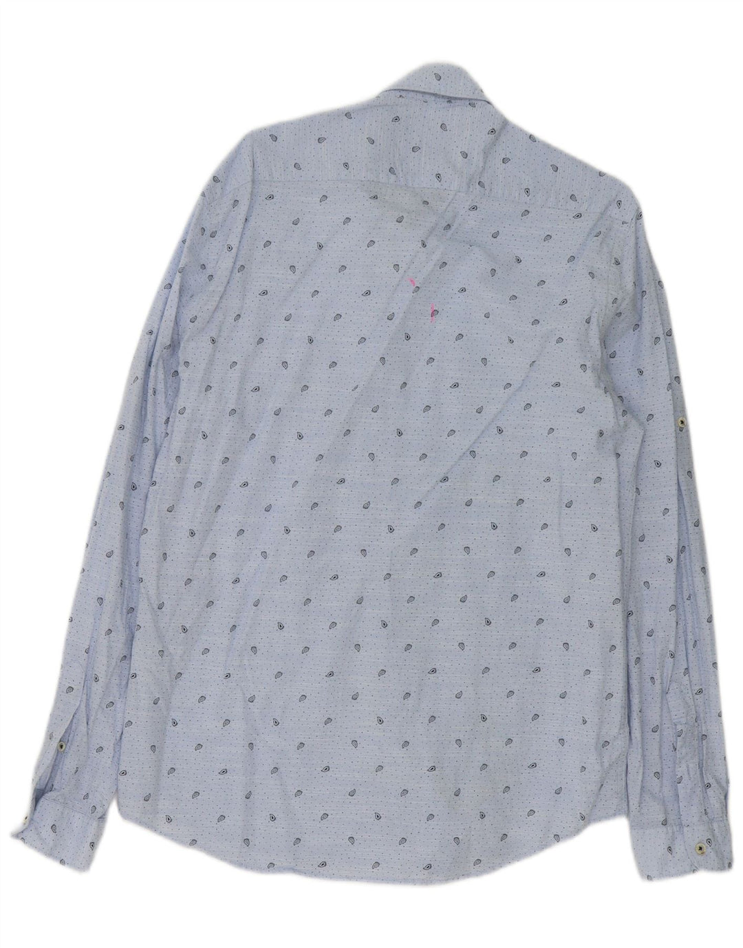 Zara Herren-Hemd mit entspannter Passform, große blaue Paisley-Baumwolle