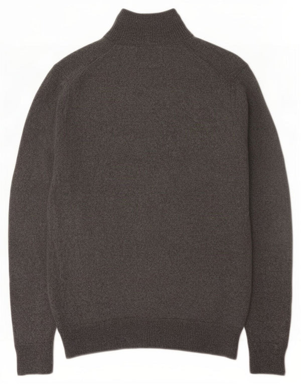 Superdry Damen-Pullover mit Reißverschluss am Hals, UK 12, mittelgraue Wolle