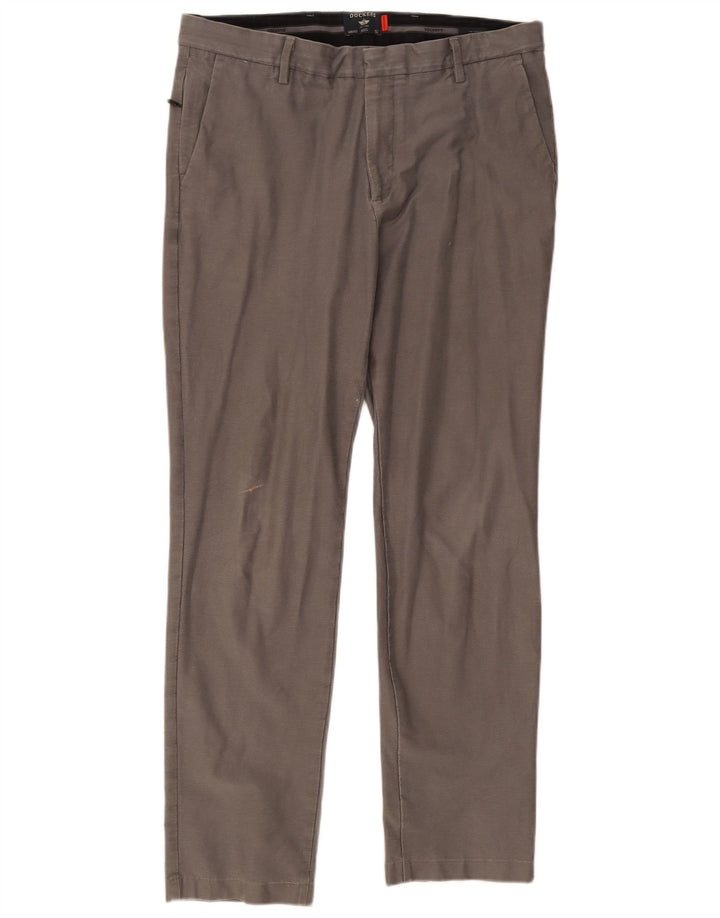 Dockers Slim Chino-Hose für Herren, W34, L31, graue Baumwolle