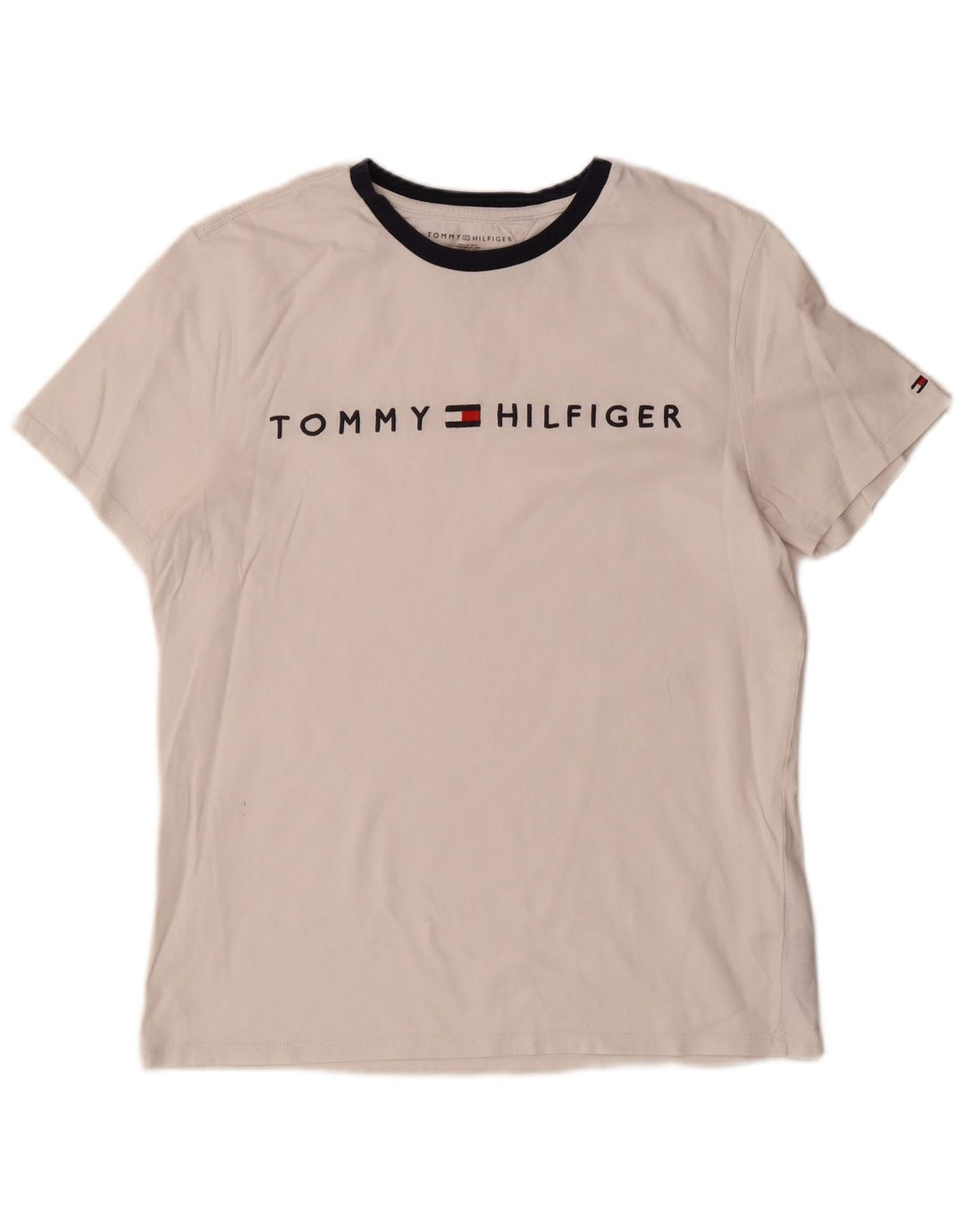 Tommy Hilfiger Herren T-Shirt mit Grafik, Mittelweiß