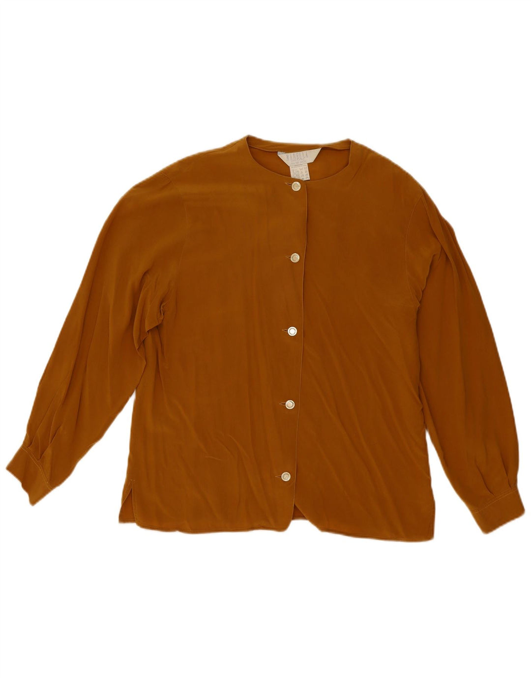 Marella Damen Hemdbluse UK 12 Mittelbraune Seide