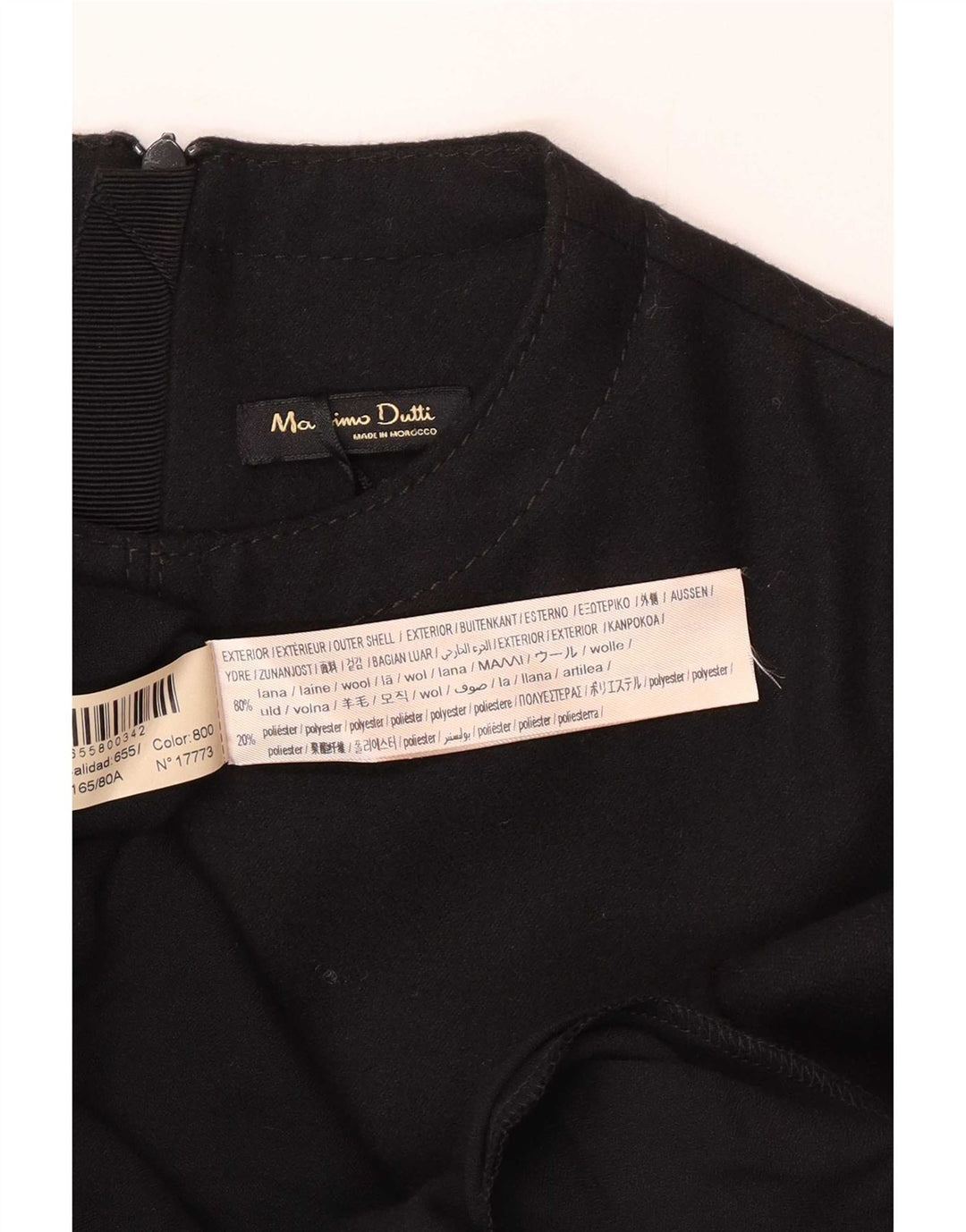 Massimo Dutti Damen Maxikleid EU 34 2XS Schwarze Wolle